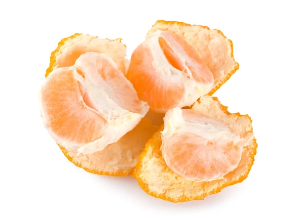 Oloupané Mandarinky Izolovaných Bílém Pozadí — Stock fotografie