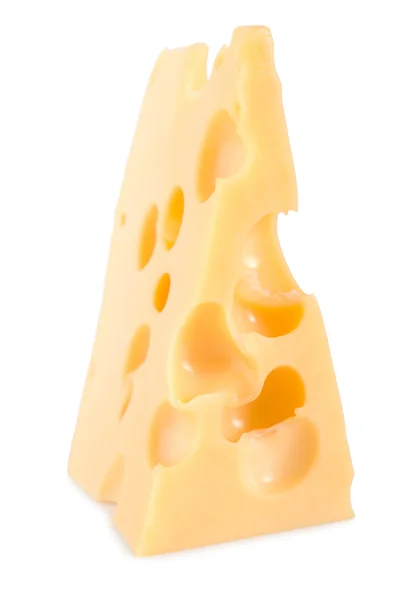 白い背景上に分離されて新鮮なオランダのチーズ — ストック写真