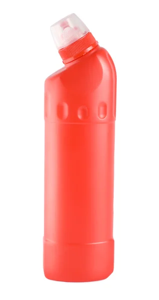 Rengöringsmedel Röda Flaskan Isolerad Vit Bakgrund — Stockfoto