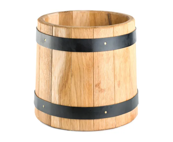 木製の樽は 白い背景で隔離 — ストック写真
