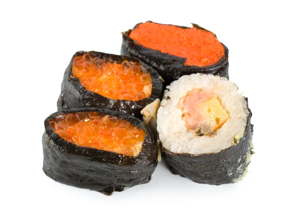 Nourriture Japonaise Sushi Isolé Sur Fond Blanc — Photo