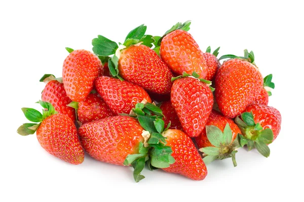 Juicy Strawberries Isolated White Background — Stock Photo, Image