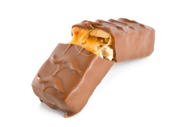 Schokoladenriegel Isoliert Auf Weißem Hintergrund — Stockfoto