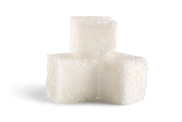 Cubo Açúcar Isolado Sobre Fundo Branco — Fotografia de Stock