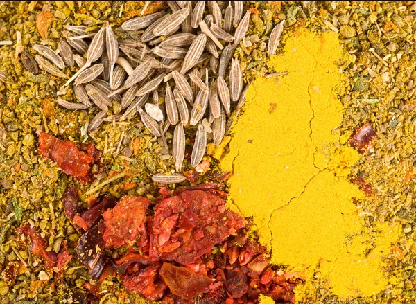Zira zaden en curry — Stockfoto