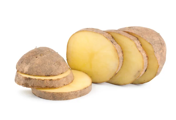 Skär potatis isolerad på vit — Stockfoto