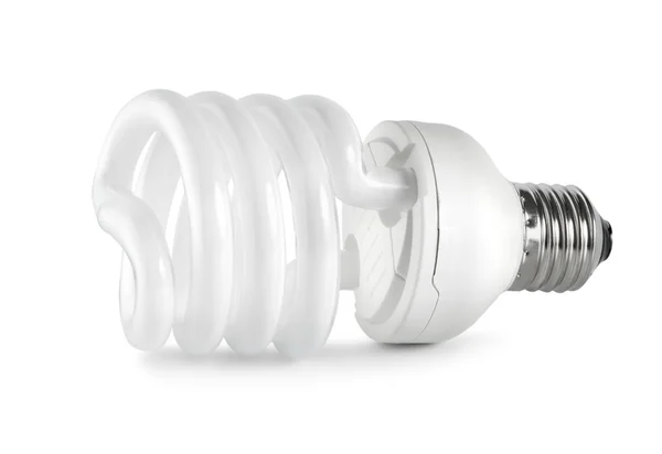 stock image Energy saving fluorescent lightbulb. Path