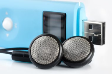 Blue MP3 player clipart