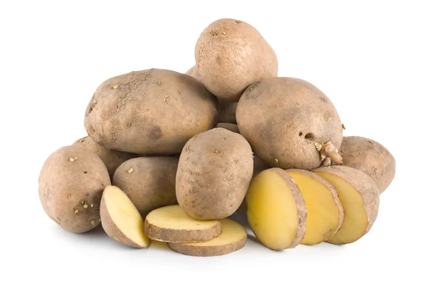 Haufen Kartoffeln isoliert — Stockfoto