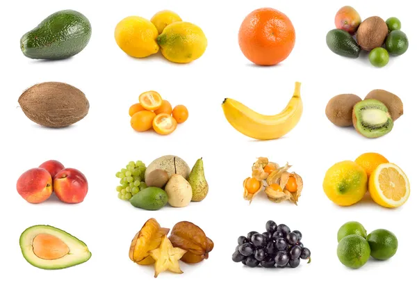Тропічні фрукти, ізольовані — стокове фото