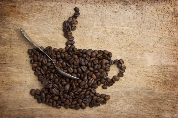 图片从豆制成的咖啡一杯 — 图库照片