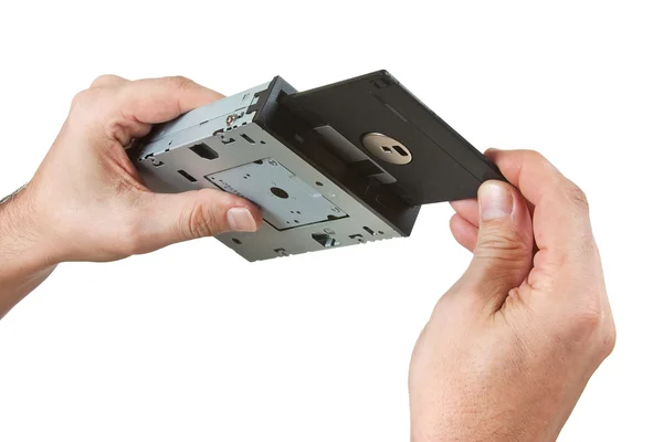 Unidade de disquete na mão — Fotografia de Stock