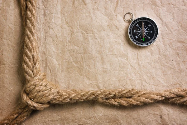 Kompass med ett rep — Stockfoto