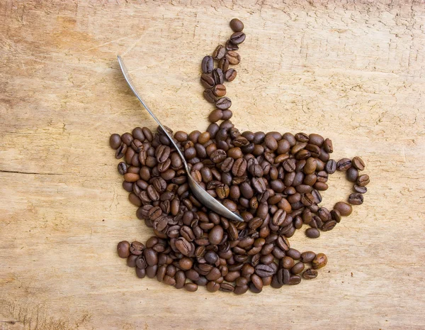 Obraz filiżankę kawy z fasoli — Zdjęcie stockowe
