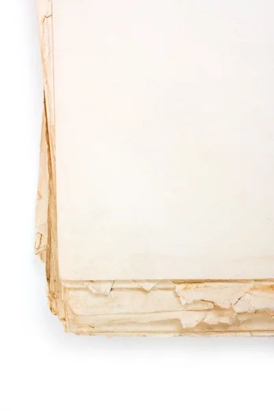 Старая книга со скомканным листом — стоковое фото