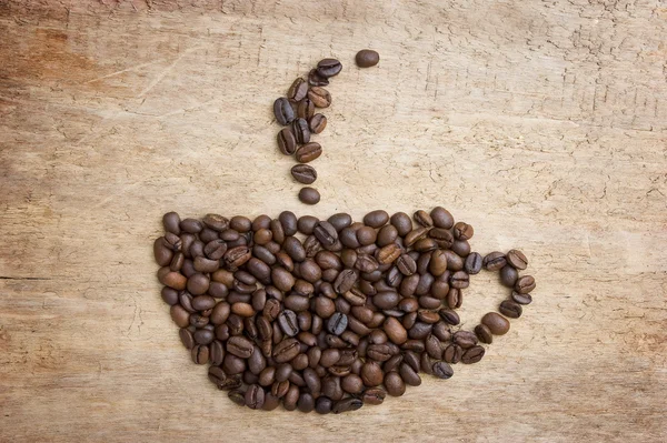 图片从豆制成的咖啡一杯 — 图库照片