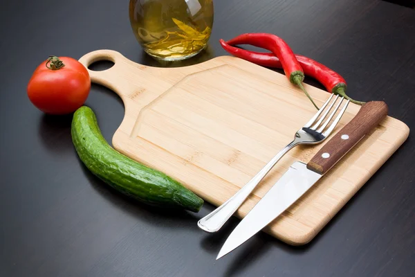 Warzywa i naczynia do gotowania — Zdjęcie stockowe