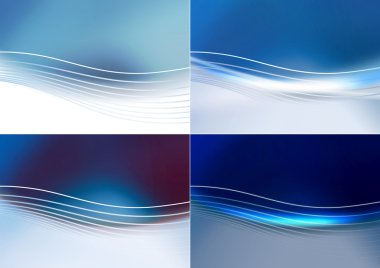 Blue backgrounds set clipart