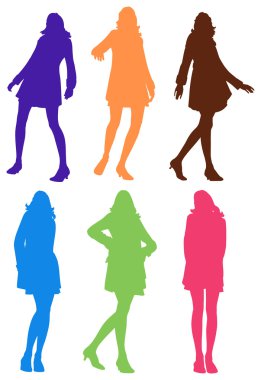 Posing women illustration clipart