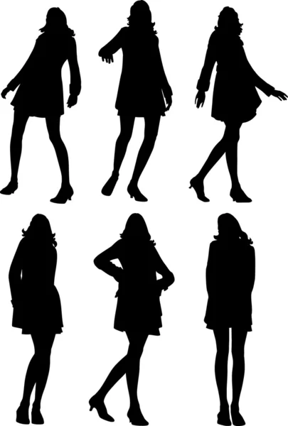 Poserar kvinnor illustration — Stock vektor