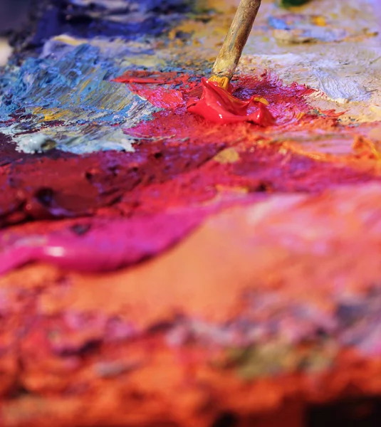 Mixing oil paints — Stock Photo © Mobilee 4561726