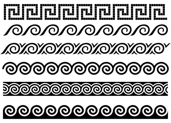 Меандру і хвилі. Стародавні грецькі Орнамент. — стоковий вектор