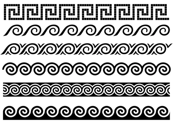 蛇行と波。古代ギリシャの飾り. — ストックベクタ