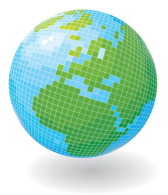 Globe in the form of a disco ball. clipart