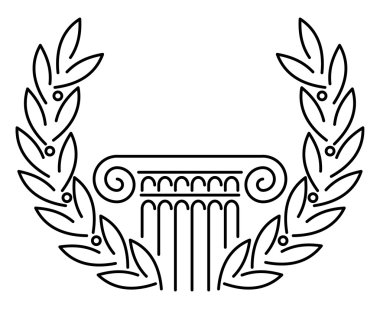 Antique Greek Column and Laurel clipart