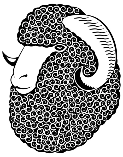 Portrait d'un mouton mérinos . — Image vectorielle