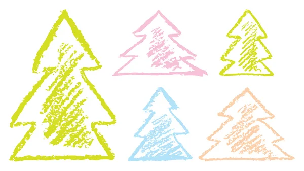 Des arbres de Noël. Dessin manuel . — Image vectorielle
