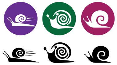 Snail. Vector silhouette icon set. clipart