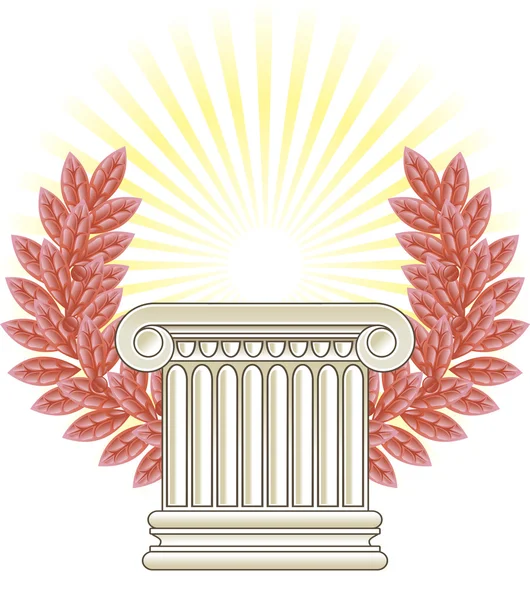 Coluna Grega Antiga Laurel Bronze —  Vetores de Stock