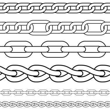 Chain. Set of seamless vector borders.
