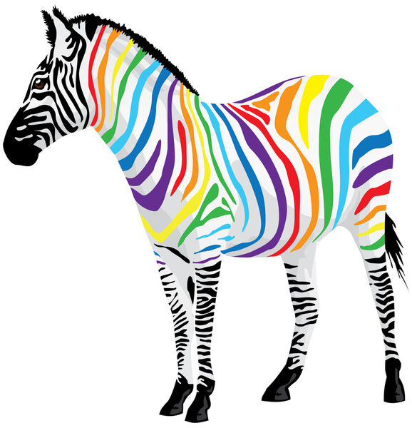 Zebra. Strips of different colors. Vector illustration.