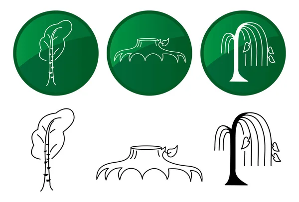 Trees. Vector icons set. — Stock Vector