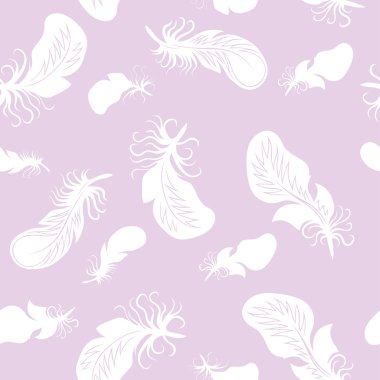 Seamless background with feathers. clipart