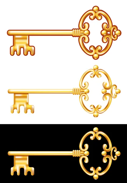 Золотой ключ. Векторная иллюстрация . — стоковый вектор