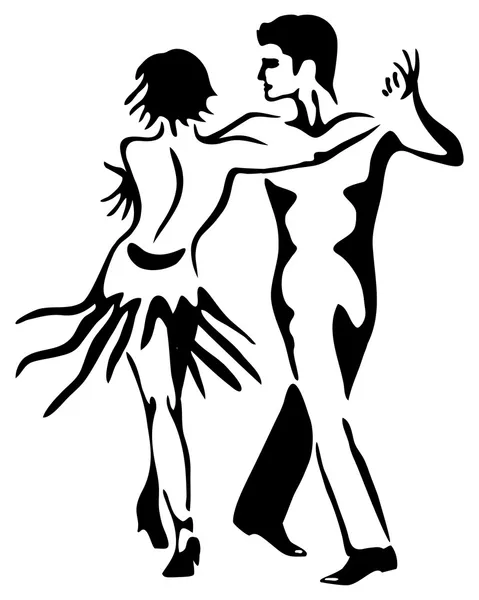 ラテン ダンス - ルンバします。カップルのダンス. — ストックベクタ