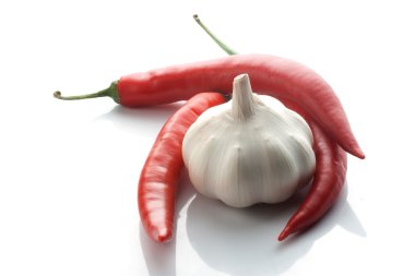 three peppers and garlic clipart