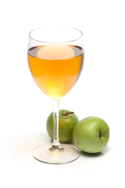 Glas Juice Och Två Äpplen — Stockfoto