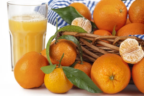 Fresh Orange Juice Just Picked Oranges Tangerine — Stock Photo, Image