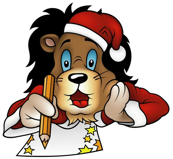 クリスマスのライオン — ストックベクタ