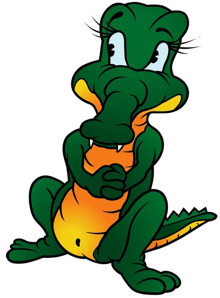 Staande krokodil — Stockvector