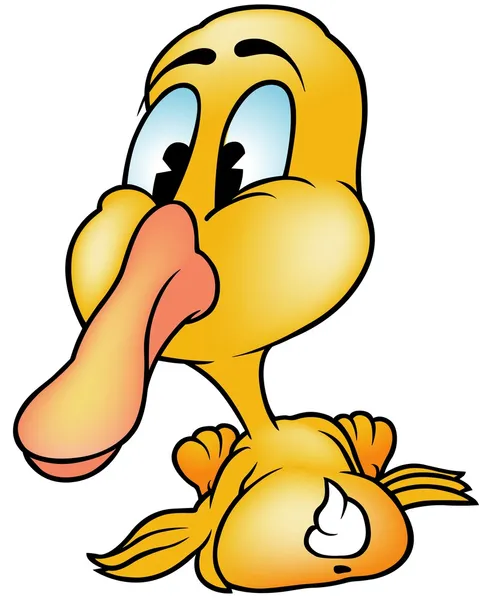 Little Duck Colored Cartoon Illustration Vector — Stock Vector
