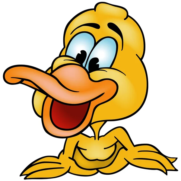Laughing Duck Colored Cartoon Illustration Vector — Stock Vector