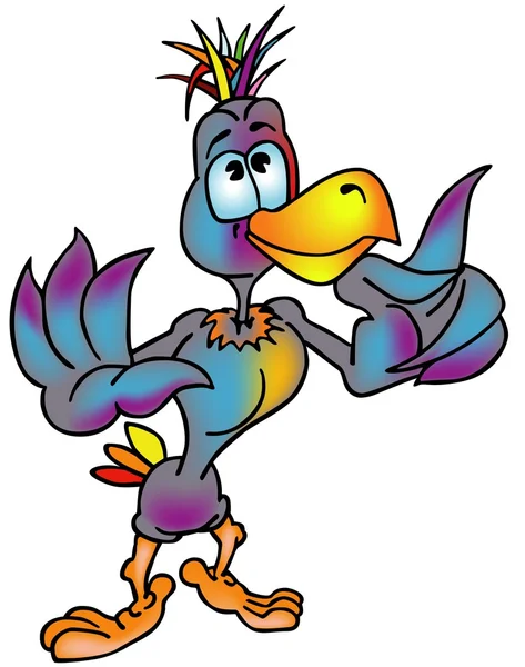 Regenboog Bird Gekleurde Cartoon Afbeelding Vector — Stockvector