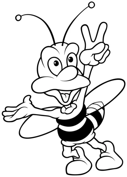 Wasp gösteren wictory — Stok Vektör