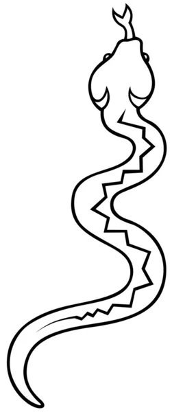 Cobra Rastejante Desenhos Animados Preto Branco Ilustração Vetor — Vetor de Stock