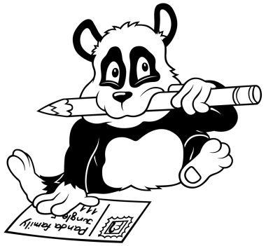 Panda and Postcard vector